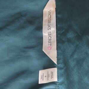 Victoria's Secret S Green Satin Sleep Shirt Button Lingerie